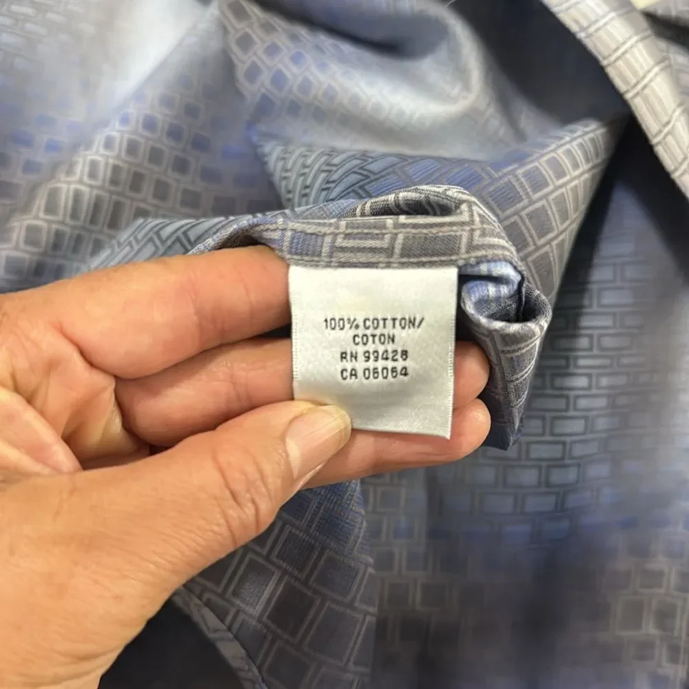 BUGATCHI UOMO DRESS SHIRT CLASSIC FIT SIZE M - Picture 8 of 9